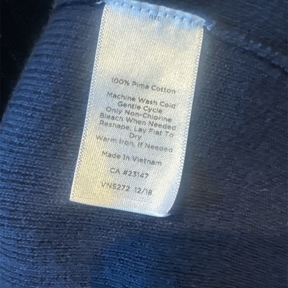 Talbots 100% Cotton‎ Navy Blue Front Open Cardigan Sweater Pockets Medium Cozy - Picture 5 of 6